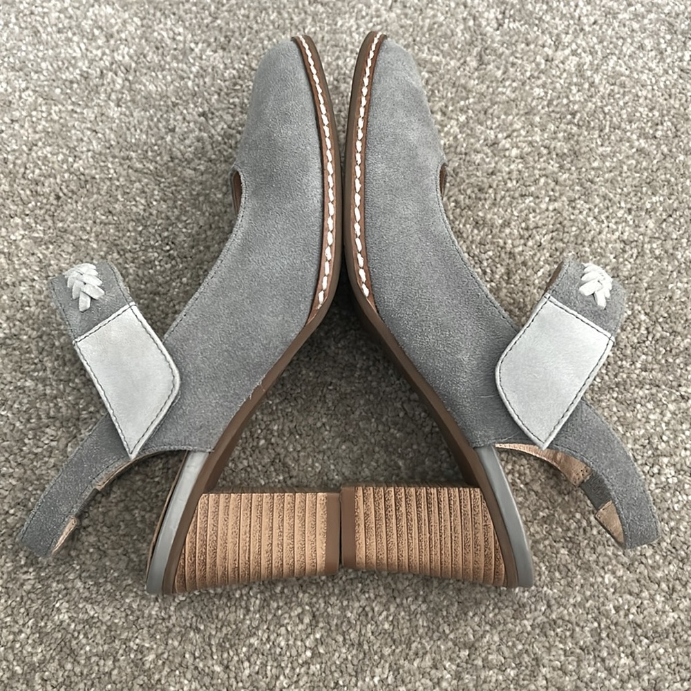 Sundance Eden Path Gray Suede Slingback Heels Size EU37 - Picture 8 of 12